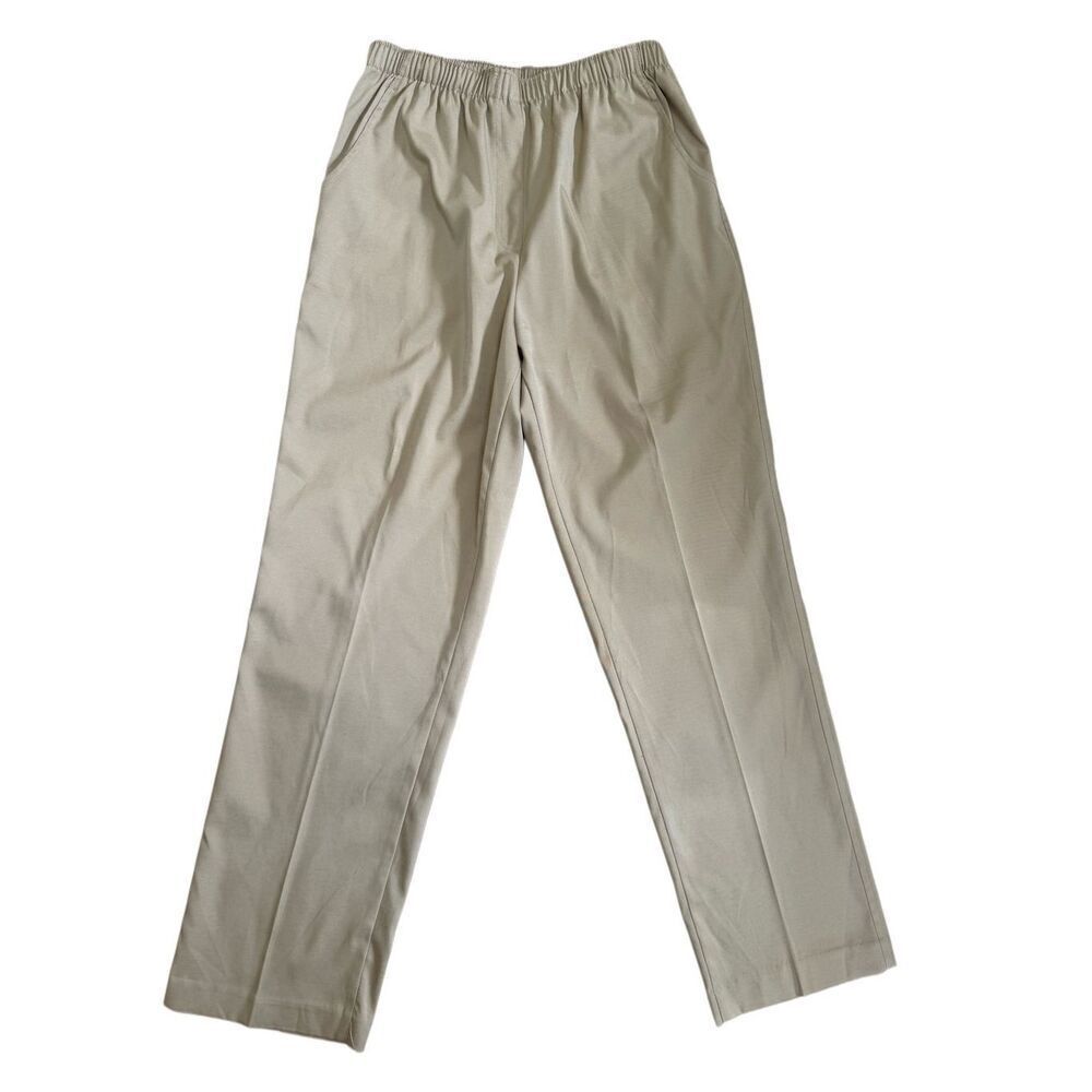 Allison Daley women’s 90’s tan pull on pants straight leg comfy dressy casual